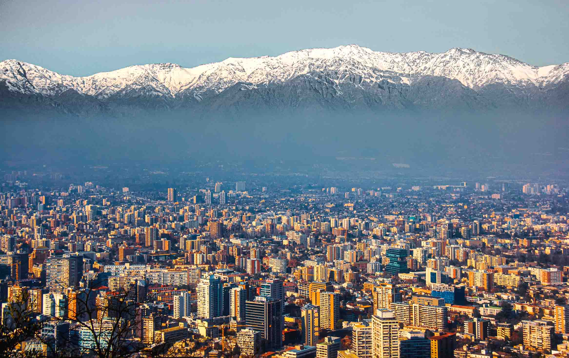 Santiago's cityscape spread out beneath the snow-capped Andes